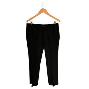 Emporio Armani Black Pinstripe Wool Viscose Mens Trousers Size 35